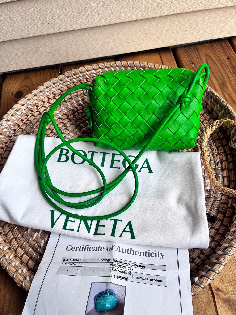 Bottega Veneta Neon Green Intrecciato Crossbody
